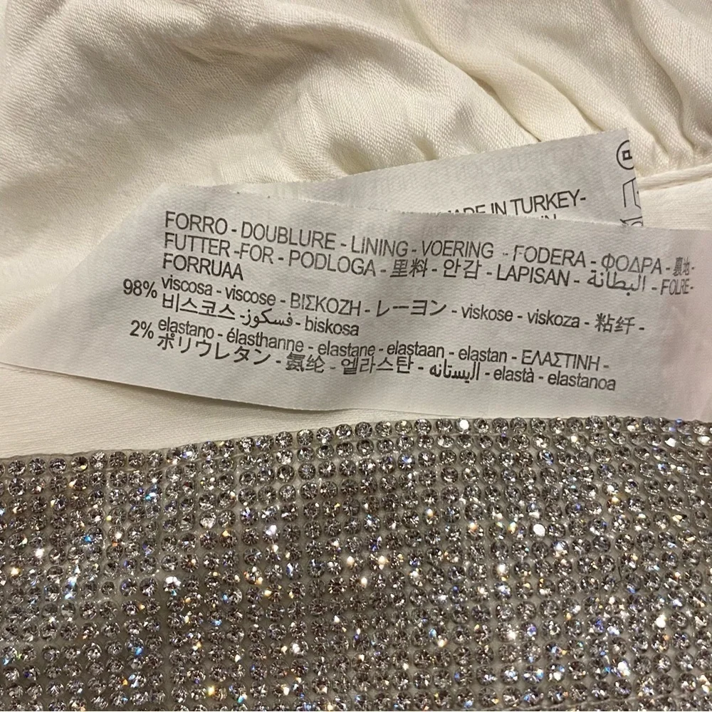 Zara | Top | Size S | White and Rhinestones Halter Top - Picture 5 of 6
